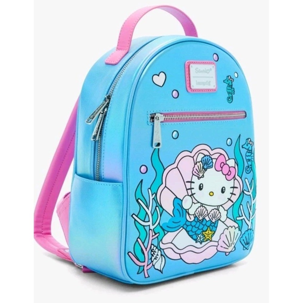 NEW! Loungefly Sanrio‎ Hello Kitty Mermaid Iridescent Metallic Backpack Sealed!